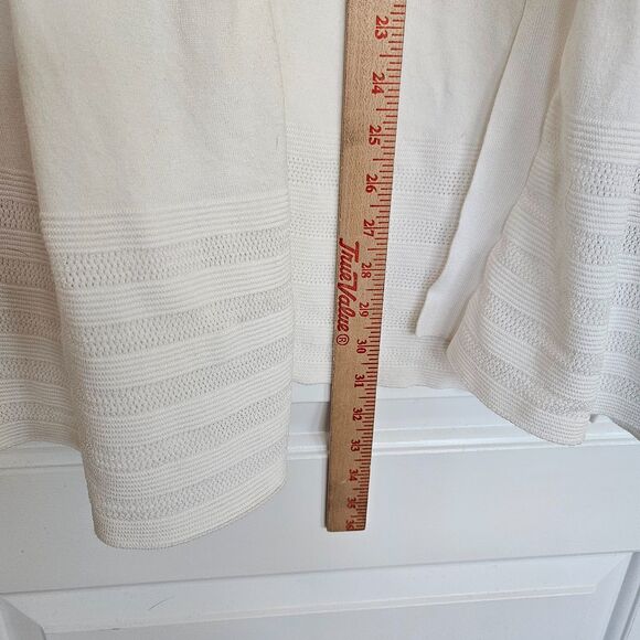 Charter Club Cream Cardigan Decorative hemline, Size‎ M, Rayon/nylon blend - Picture 7 of 8